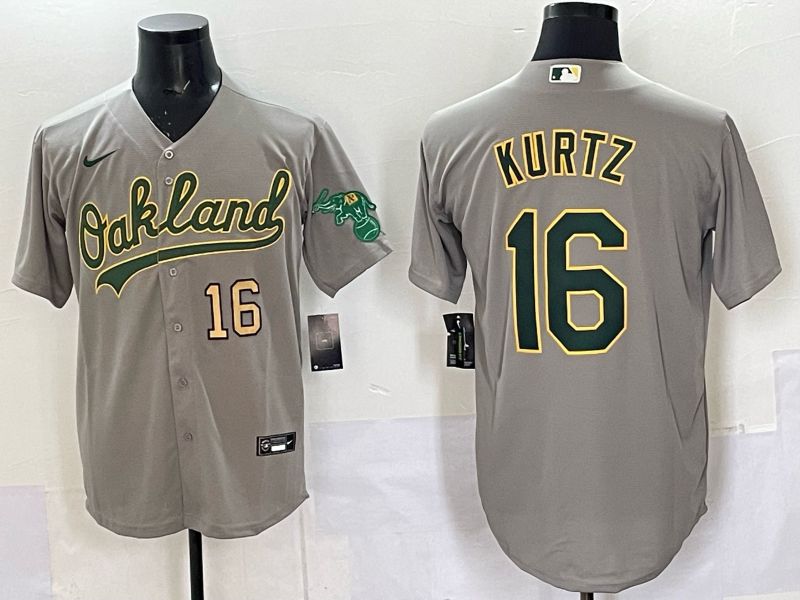 Men Oakland Athletics #16 Kurtz Grey Nike 2025 MLB Jersey 05->oakland athletics->MLB Jersey